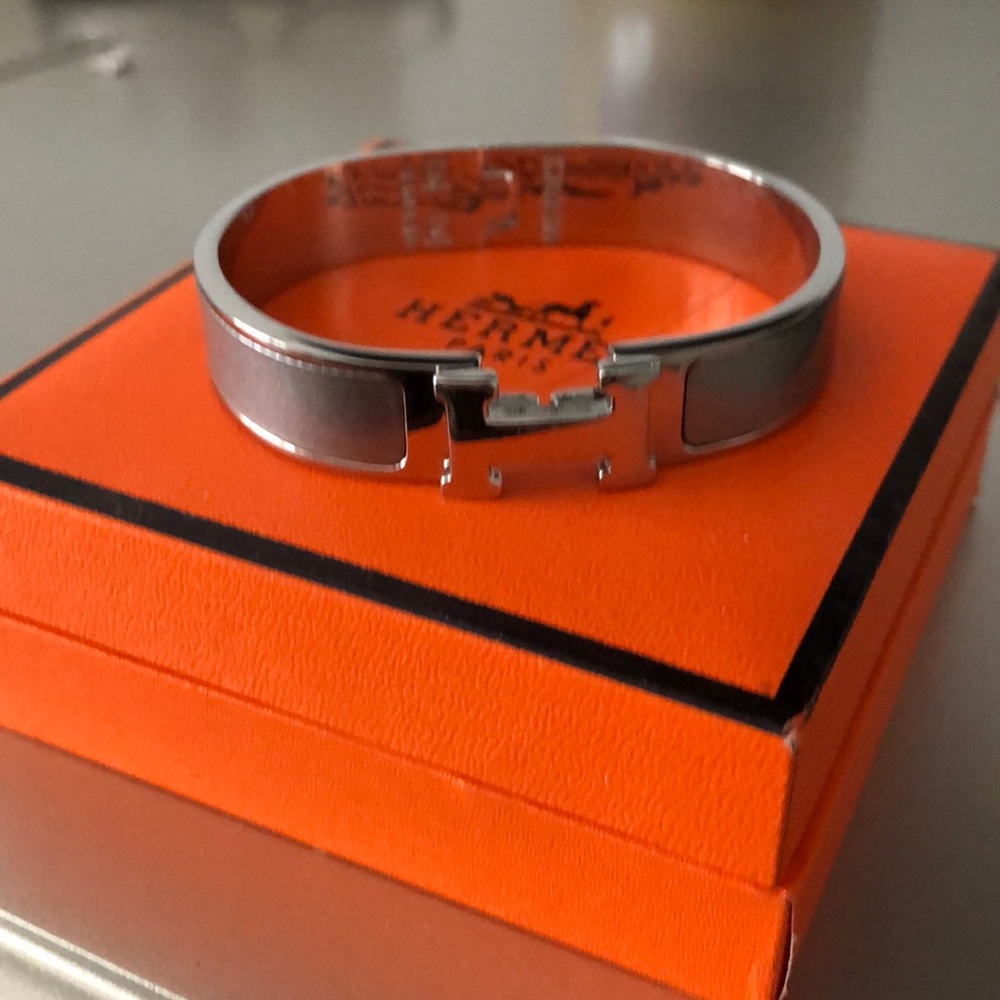 Hermes silver bracelet